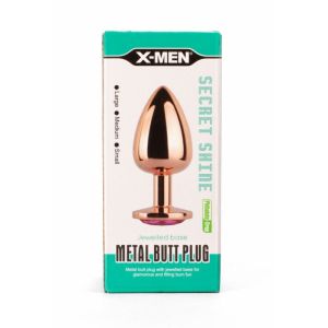 Small Secret Shade Metal Butt Plug Rose (7.1cm)