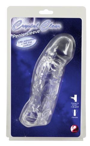 Penis Sleeve with extension and ball ring (19.2 cm)