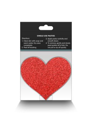 Pasties Glitter Hearts 2 Pair, red